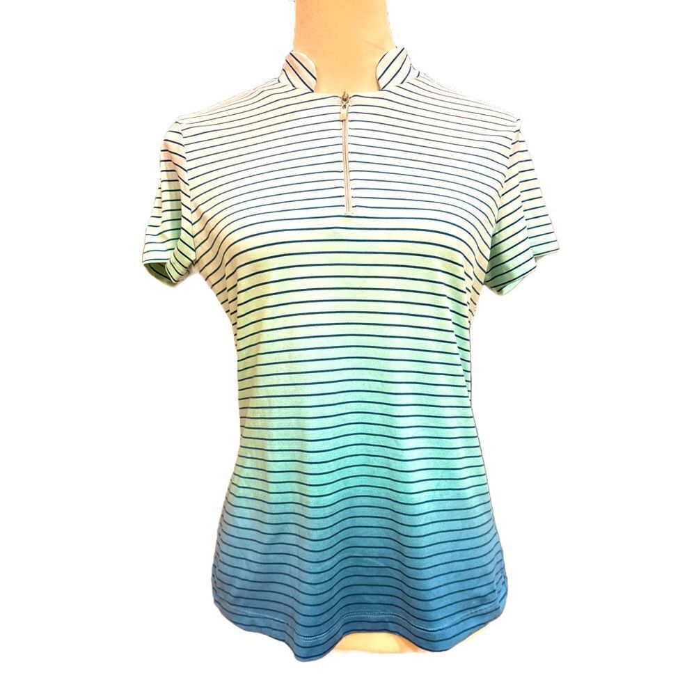 Tail ombré stripped quarter zip